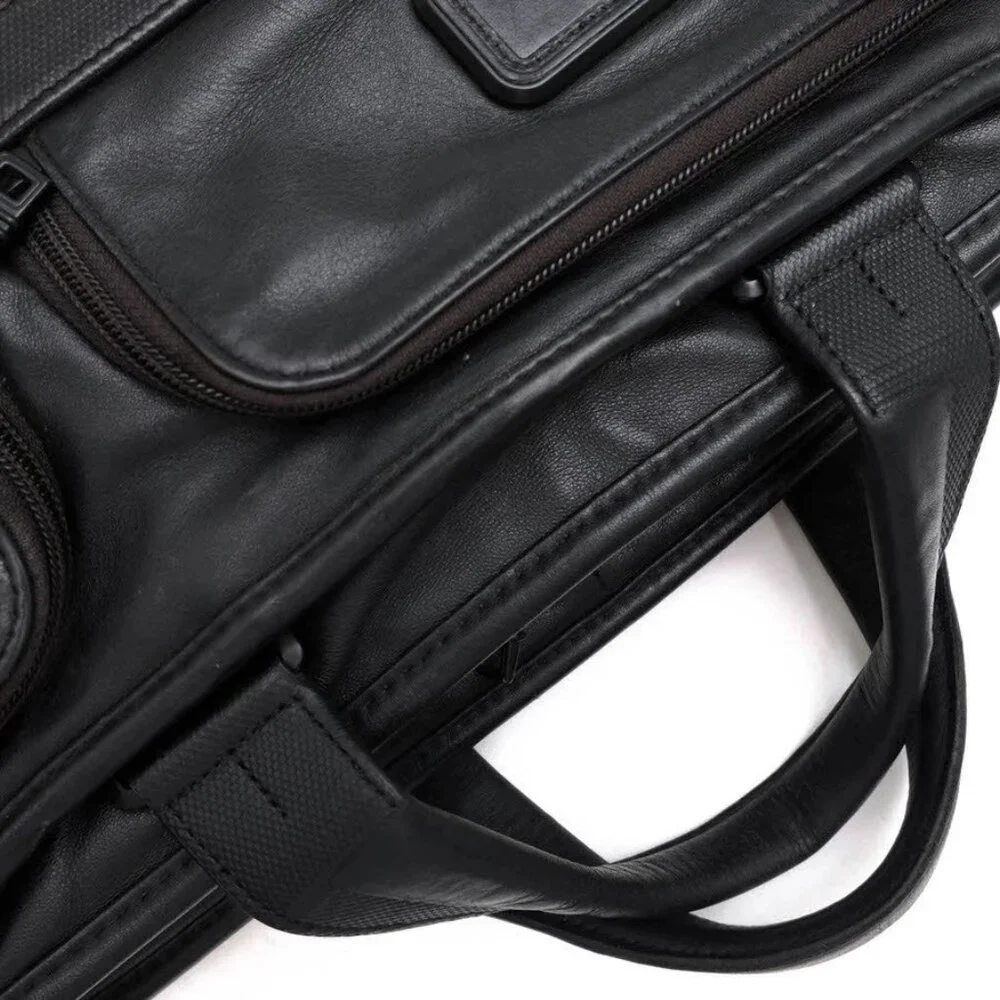 TUMI Business Bag for Men ALPHA2 COMPACT LARGE SCREEN LAPTOP BRIEF Napa Leather